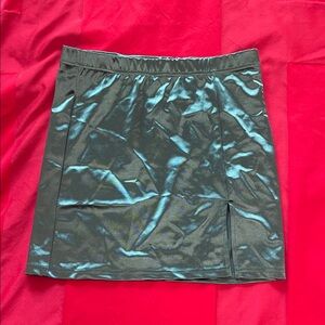 Elegant Green Satin Skirt